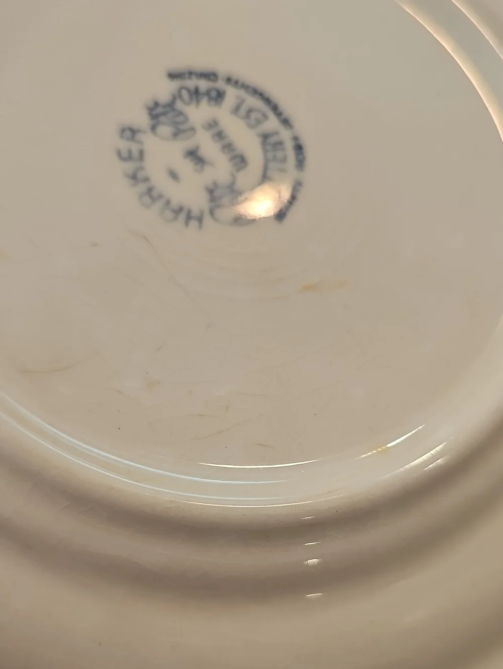 Set Of 4 Vtg 50's Harker Pottery Corinthian Green Bread & Butter/Dessert Plates